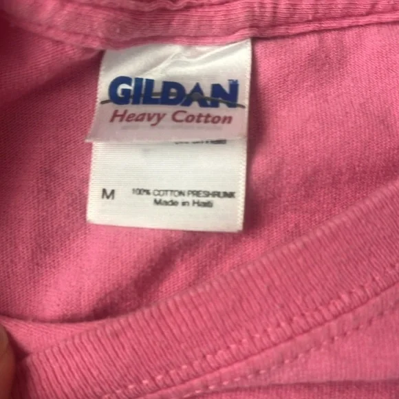 Gildan Pink Short Sleeve marquette golden eagles cotton tee shirt - Picture 3 of 6